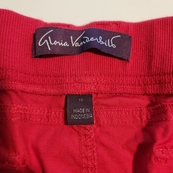 Gloria Vanderbit Shorts High Rise‎ Red Womens Size 14 36-38×10 Stretch Waist NEW - Picture 10 of 15